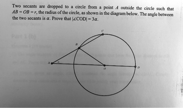 two secants are dropped to circle from point outside the circle such ...