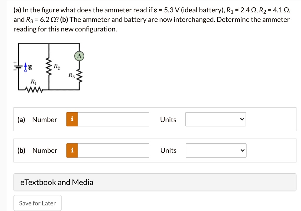 SOLVED (a) In the figure, what does the ammeter read if â‚¬ = 5.3 V
