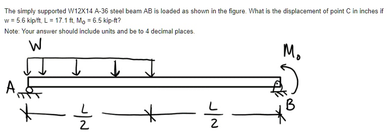 SOLVED: The simply supported W12X14 A-36 steel beam AB is loaded as ...