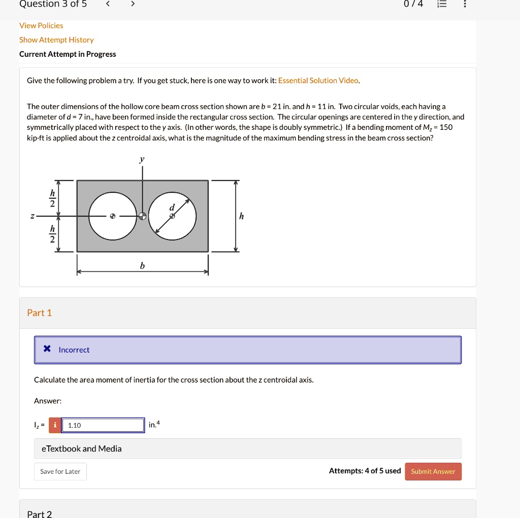 SOLVED: Question 3 Of5 0/4 View Policies Show Attempt History Current ...