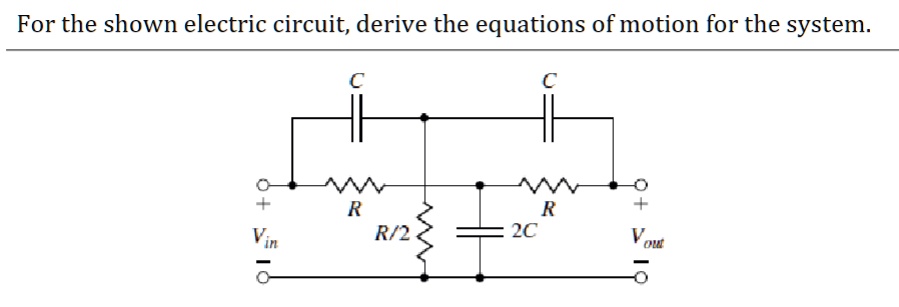 For the shown electric circuit, derive the equations of motion for the ...