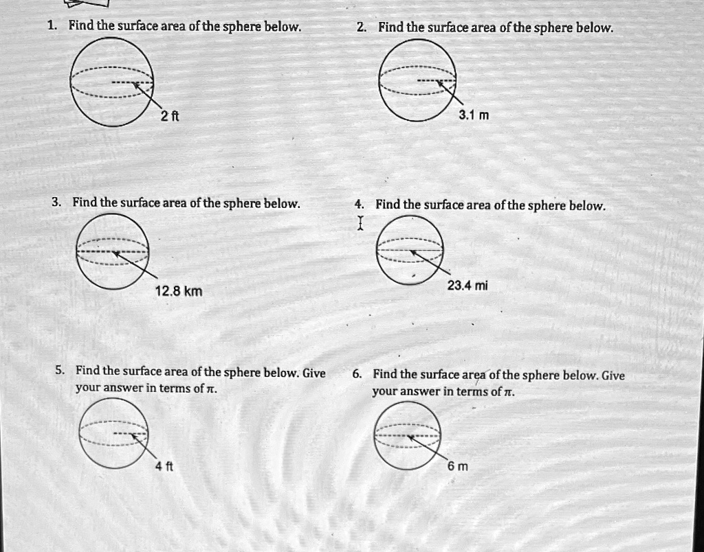 find surface area of a sphere of diameter 3.5 m