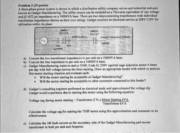 SOLVED Problem 3 (25 points) A threephase power system is shown in