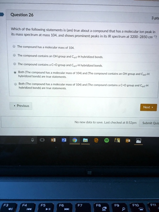 SOLVED Question 26 Which of the following statements is (are) true about a compound that has