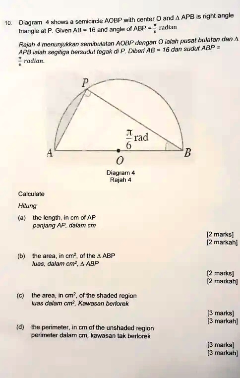 Solved With Center 0 And Apb Is Right Angle Diagram Shows Semicircle