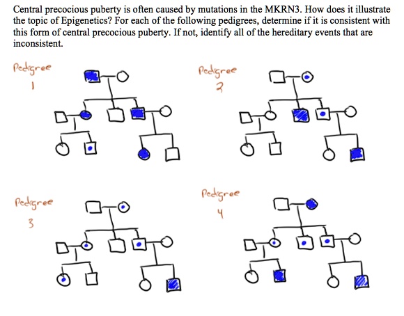 SOLVED: Central precocious puberty is often caused by mutations in the ...