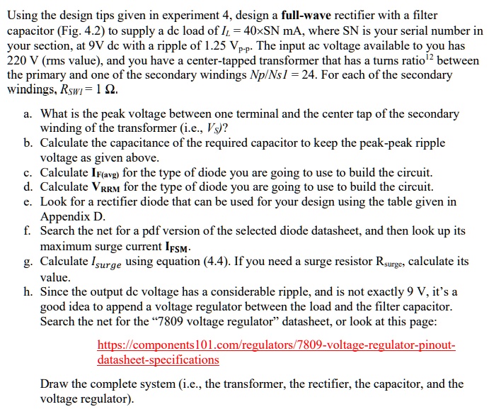SOLVED: PLEASE DRAW THE CIRCUIT THANK YOU!! Using the design tips given