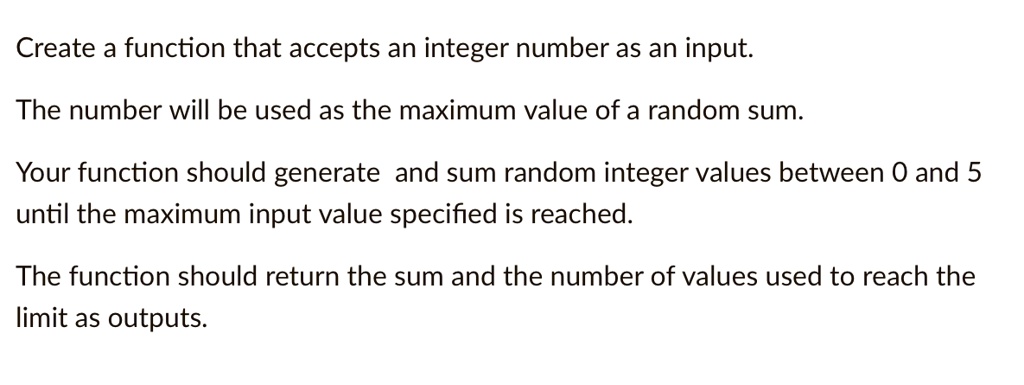 SOLVED: Using MATLAB Create a function that accepts an integer number ...