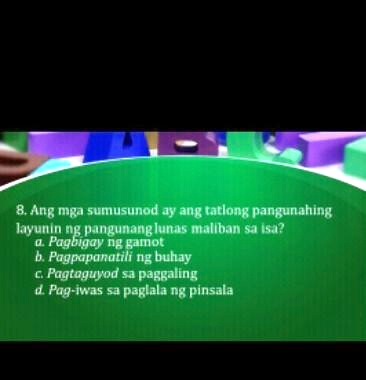 SOLVED: Ang Mga Sumusunod Ay Ang Tatlong Pangunahing Lunas Malinban Sa ...