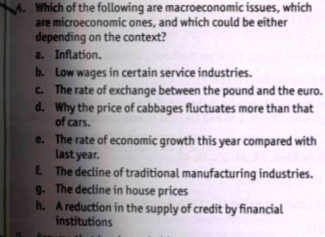 Identify The Macroeconomic Issue Among The Following Statements