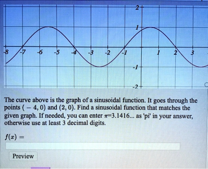 SOLVED: The curve above is the graph of a sinusoidal function. It goes ...