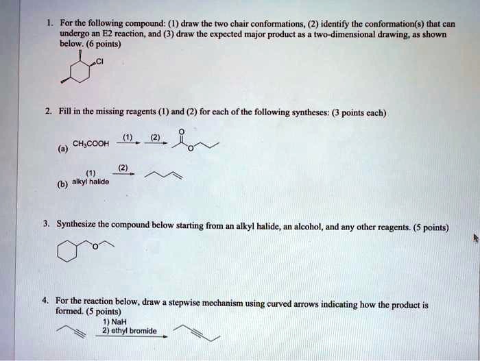 SOLVED: For the following compound: draw the two chair conformations ...