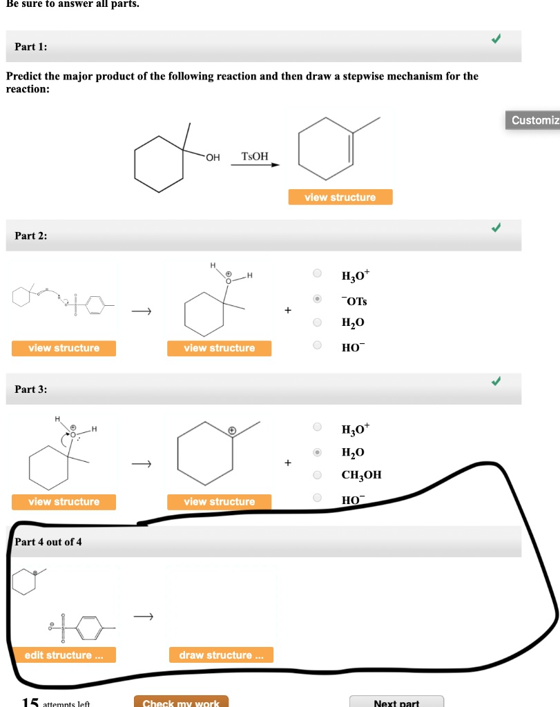 SOLVED Part 1 Predict the major product of the following reaction and