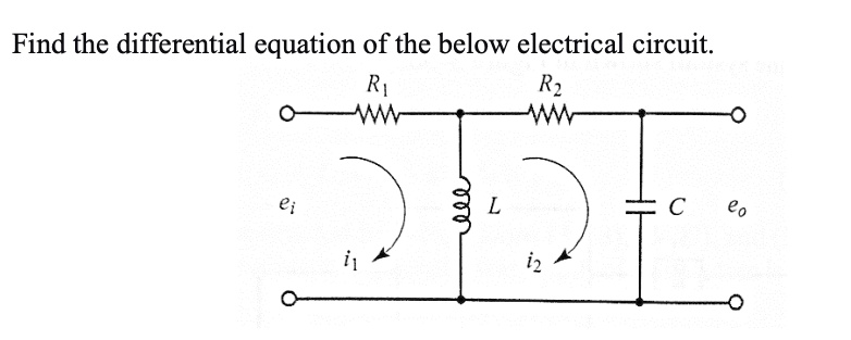 Find the differential equation of the below electrical circuit.