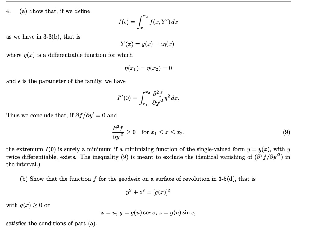 Solved Show That If We Define I E F T Y Dr We Have In 3 3 B That Is Y C Y Z En Z Where N Z Is Differentiable Function For Which N M1 N 2