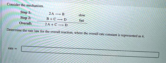 SOLVED: Consider The Mechanism Step 2A B Slow Step 2: B + € D Fast ...