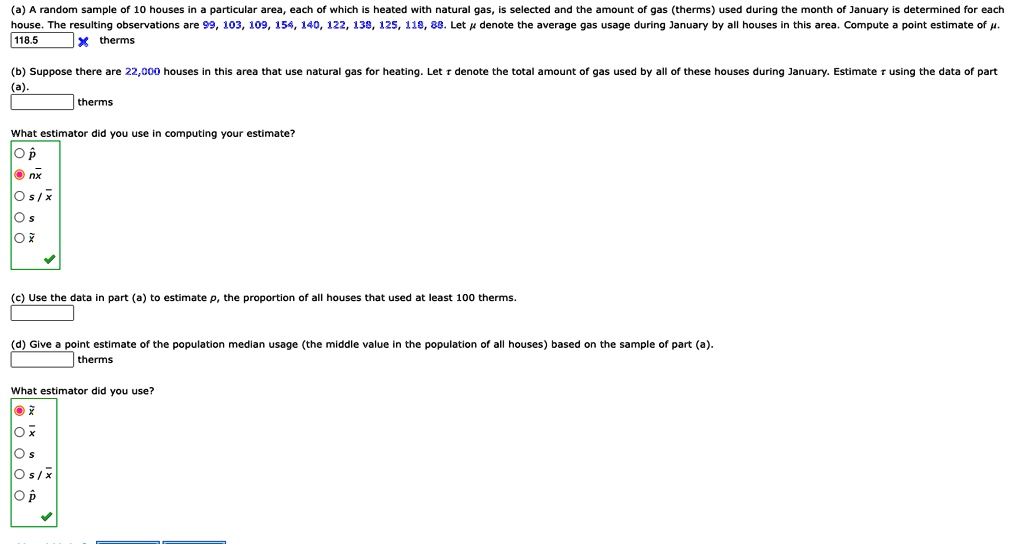 SOLVED PLEASE ANSWER WITH STEPS!! (a) A random sample of 10 houses in