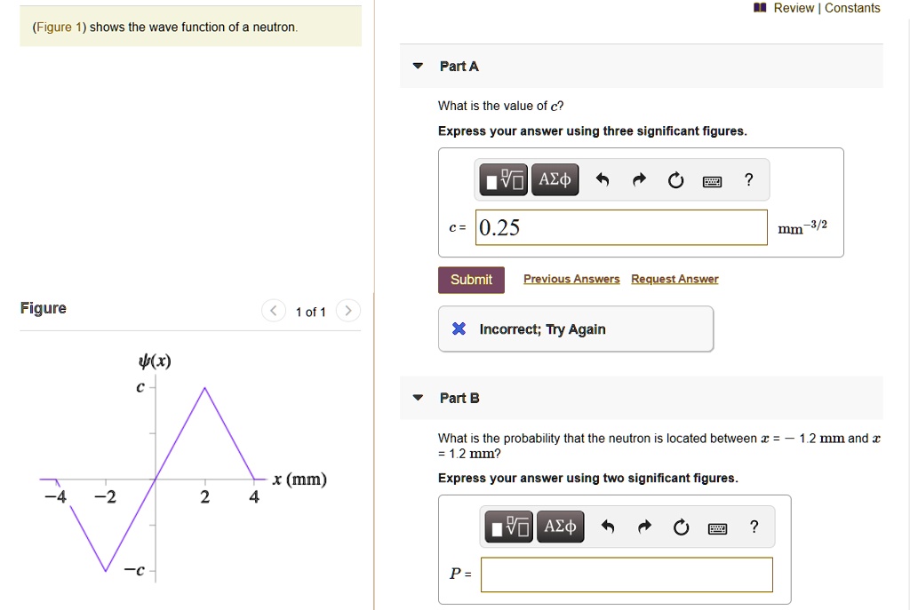 review constants figure 1 shows the wave function of neutron part a ...