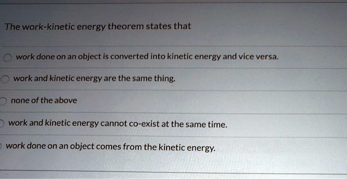 Work – theorem that energy the states