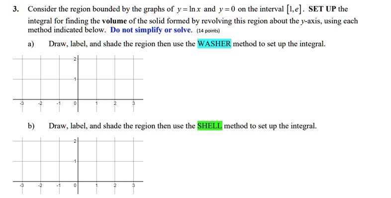 SOLVED: Consider the region bounded by the graphs of y = Inx and y = 0 ...