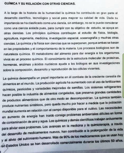 SOLVED: Del Siguiente Texto Cuáles Son Las Ramas Y Las áreas De Estudio ...