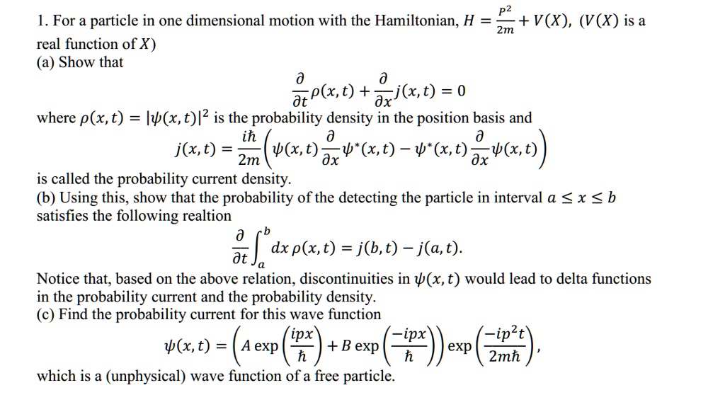 p2 vx vx is a 2m 1 for a particle in one dimensional motion with the ...