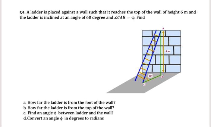 SOLVED: A Ladder Is Placed Against A Wall Such That It Reaches The Top ...