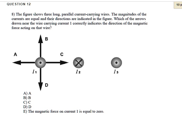 SOLVED: The Figure Shows Three Long Parallel Current-carrying Wires ...