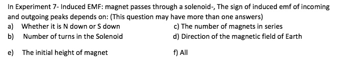 experiment 7.1 induced emf magnet passes through a solenoid