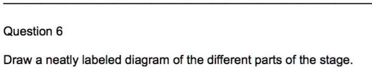 SOLVED: 'draw a neatly labelled diagram of different parts of a stage ...