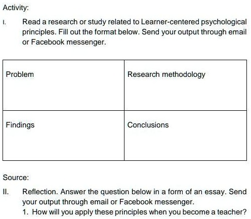 research study related to learner centered psychological principles