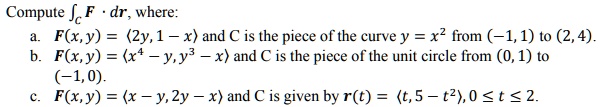 Compule Where F X Y 2y 1 X And C Is The Piece… Solvedlib