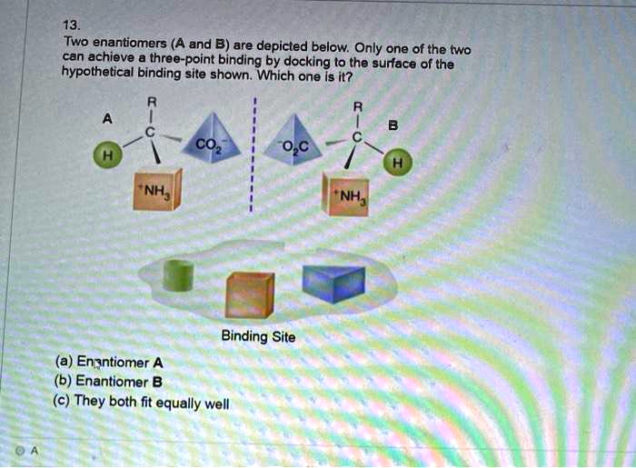 two enantiomers a and b are depicted below only one of the two can ...