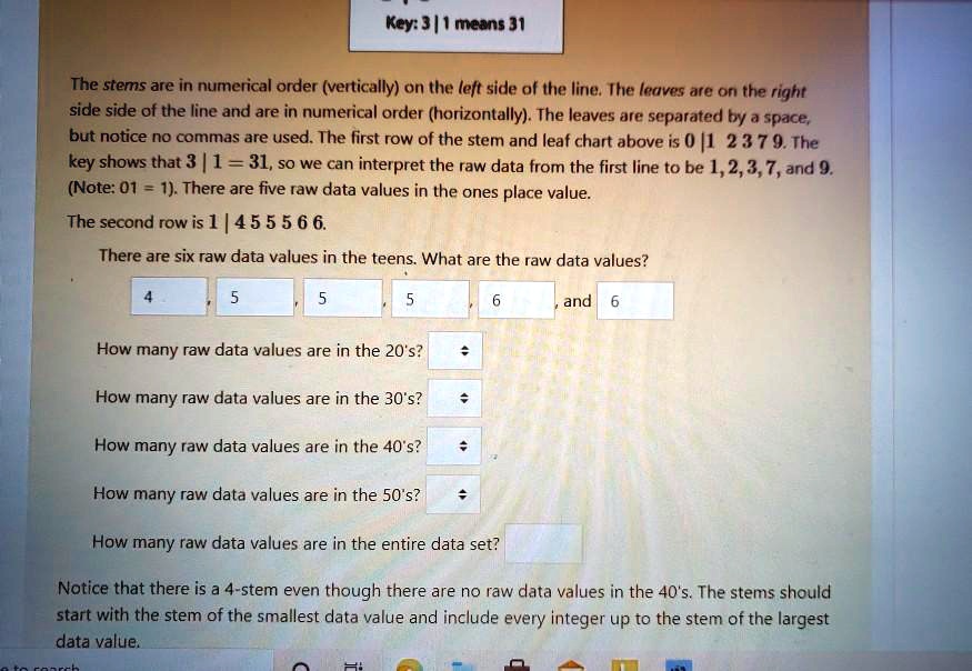 SOLVED The stems are in numerical order vertically on the left