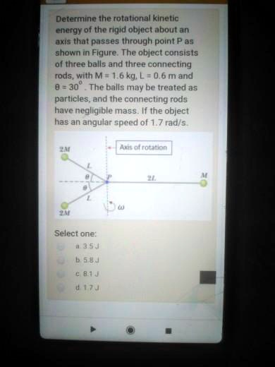 SOLVED: Determine the rotational kinetic energy of the rigid object ...