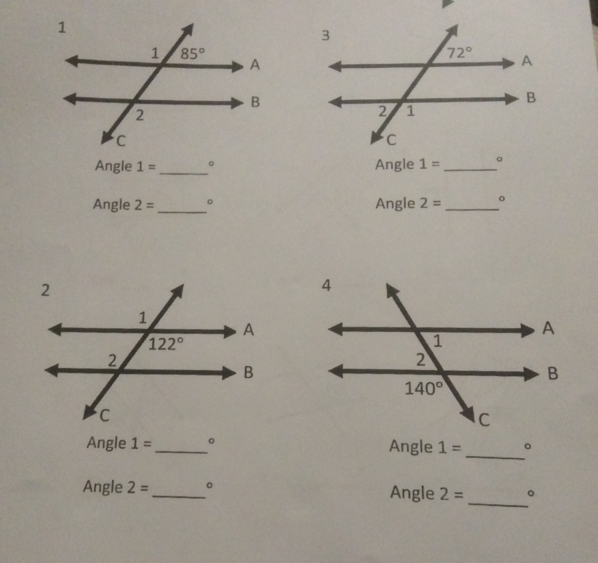 SOLVED: Angle 1 = Angle 1 = Angle 2 = Angle 2 = Angle 1 = Angle 1 ...