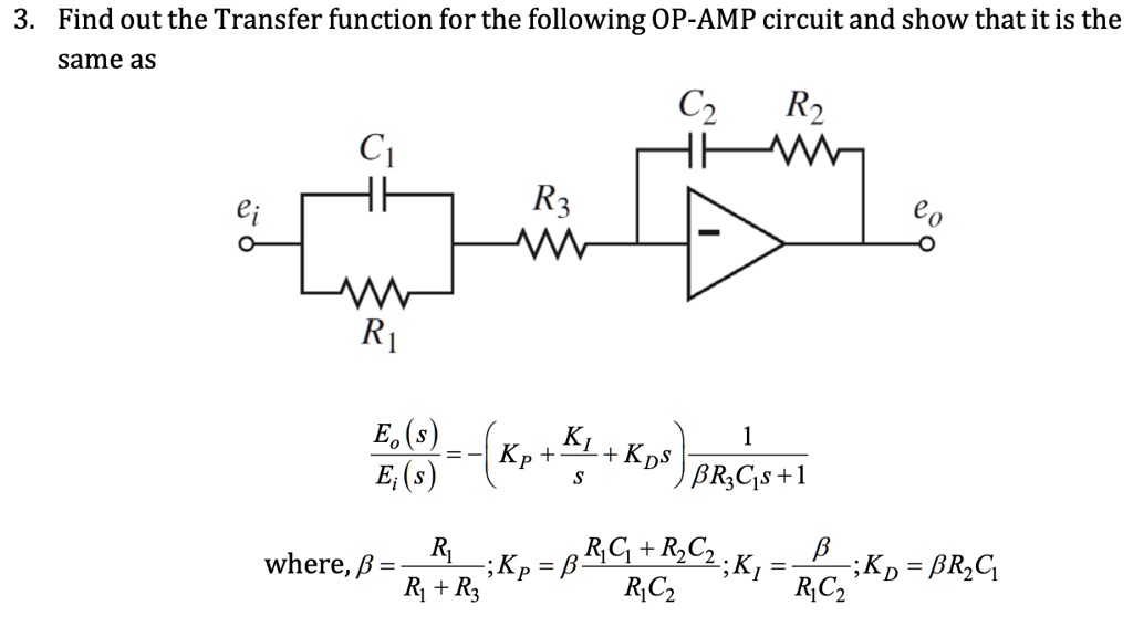 Solve the circuit AND FIND THE TRANSFER FUNCTION using the IMPEDANCE ...