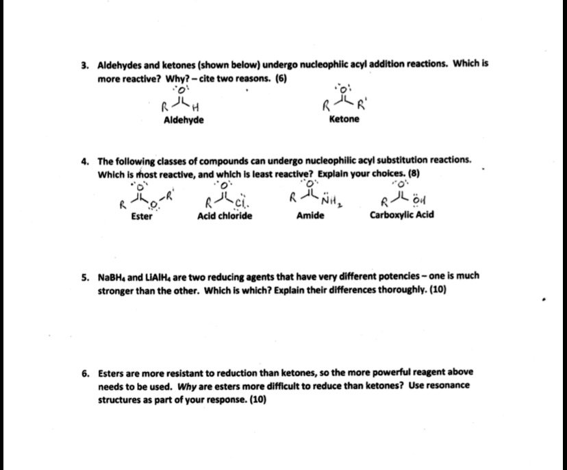 SOLVED: Aldehydes and ketones (shown below) undergo nucleophiic acyl ...