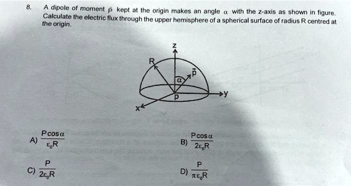 dipole of moment p kept at the origin makes an angle with the z axis as ...