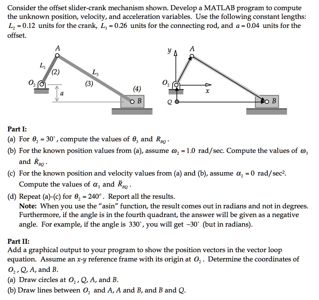 SOLVED: Consider the offset slider-crank mechanism shown. Develop a ...