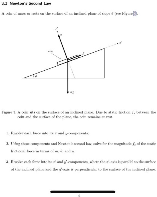 SOLVED: A coin of mass m rests on the surface of an inclined plane of ...