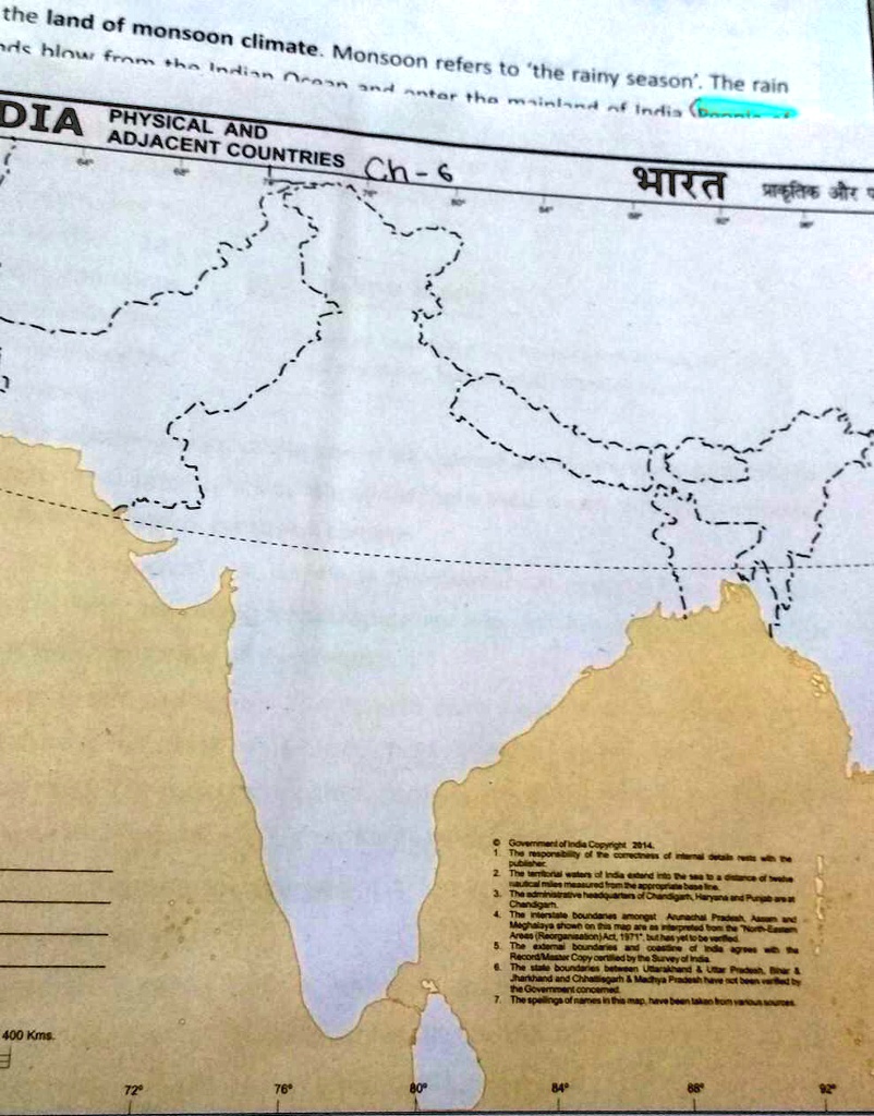 SOLVED: Map Skill On The Outline Map Of India, Locate And Label The ...