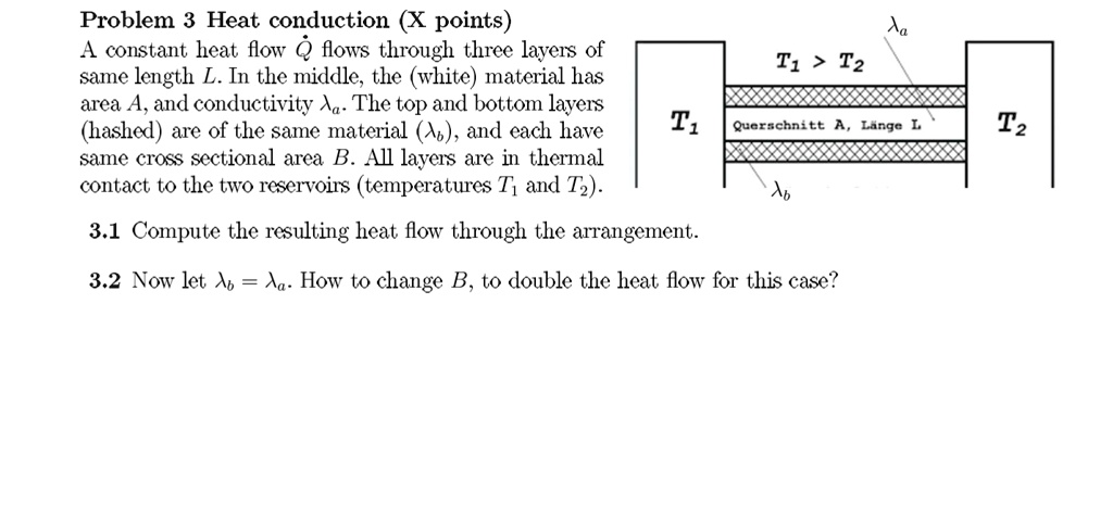 SOLVED: please be clear Problem 3 Heat conduction (X points) A constant ...