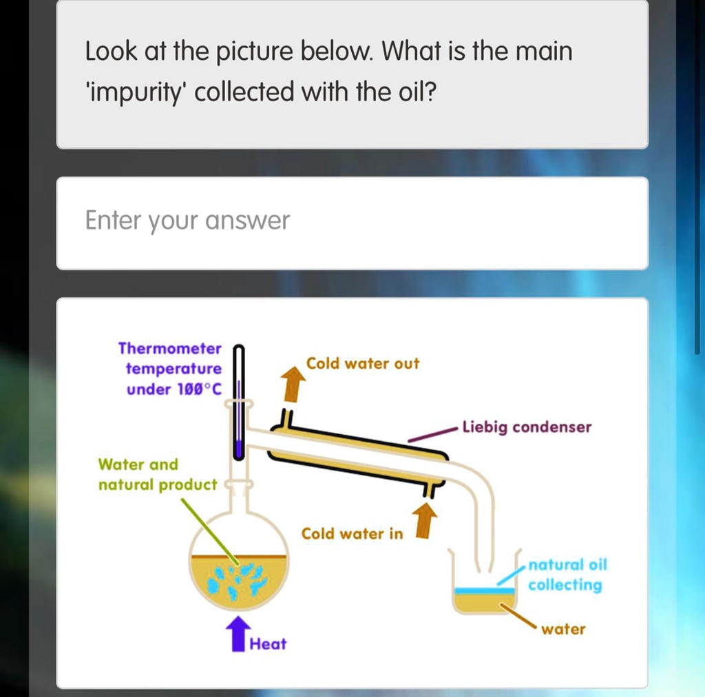 SOLVED 'What is the main impurity collected with oil Look at the