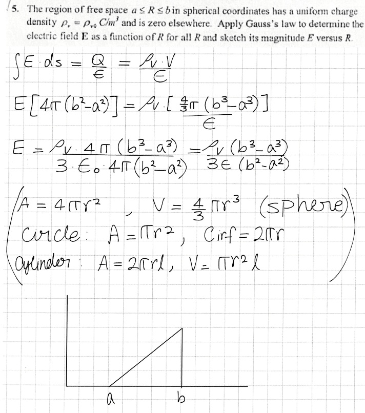below is a question i would like answered and the answers are provided i would like to see this problem worked out so that i can see how to obtain these answers 5the region of free space arb 33502
