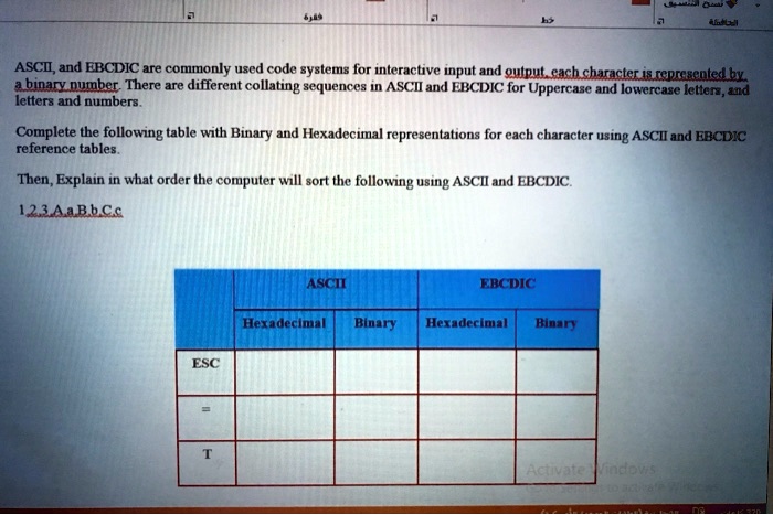 SOLVED: Text: Complete the following table with Binary and Hexadecimal