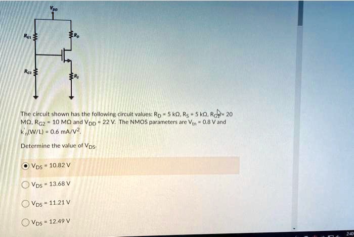 SOLVED: The circuit shown has the following circuit values: Ro = 20 MO ...