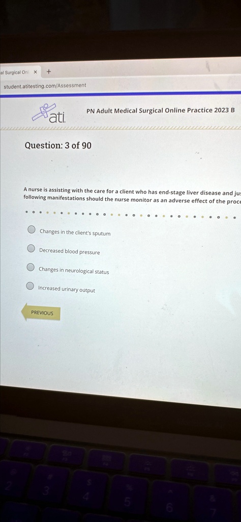 SOLVED: Al Surgical Online Student.atitesting.com/Assessment PN Adult ...