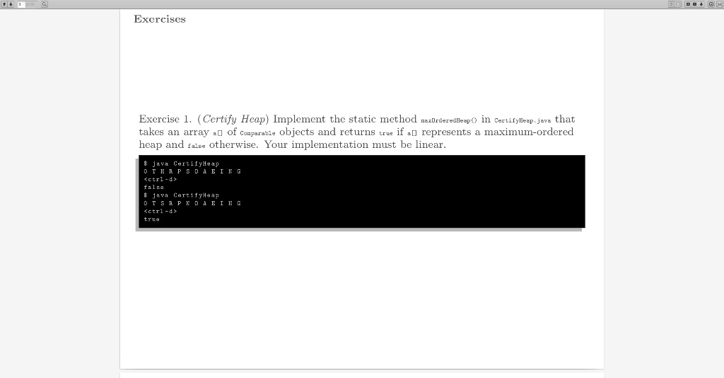 SOLVED: In Java: public class CertifyHeap // Return true if v is less ...