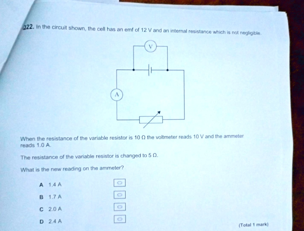 SOLVED: In the circuit shown, the cell has an emf of 12 V and an ...